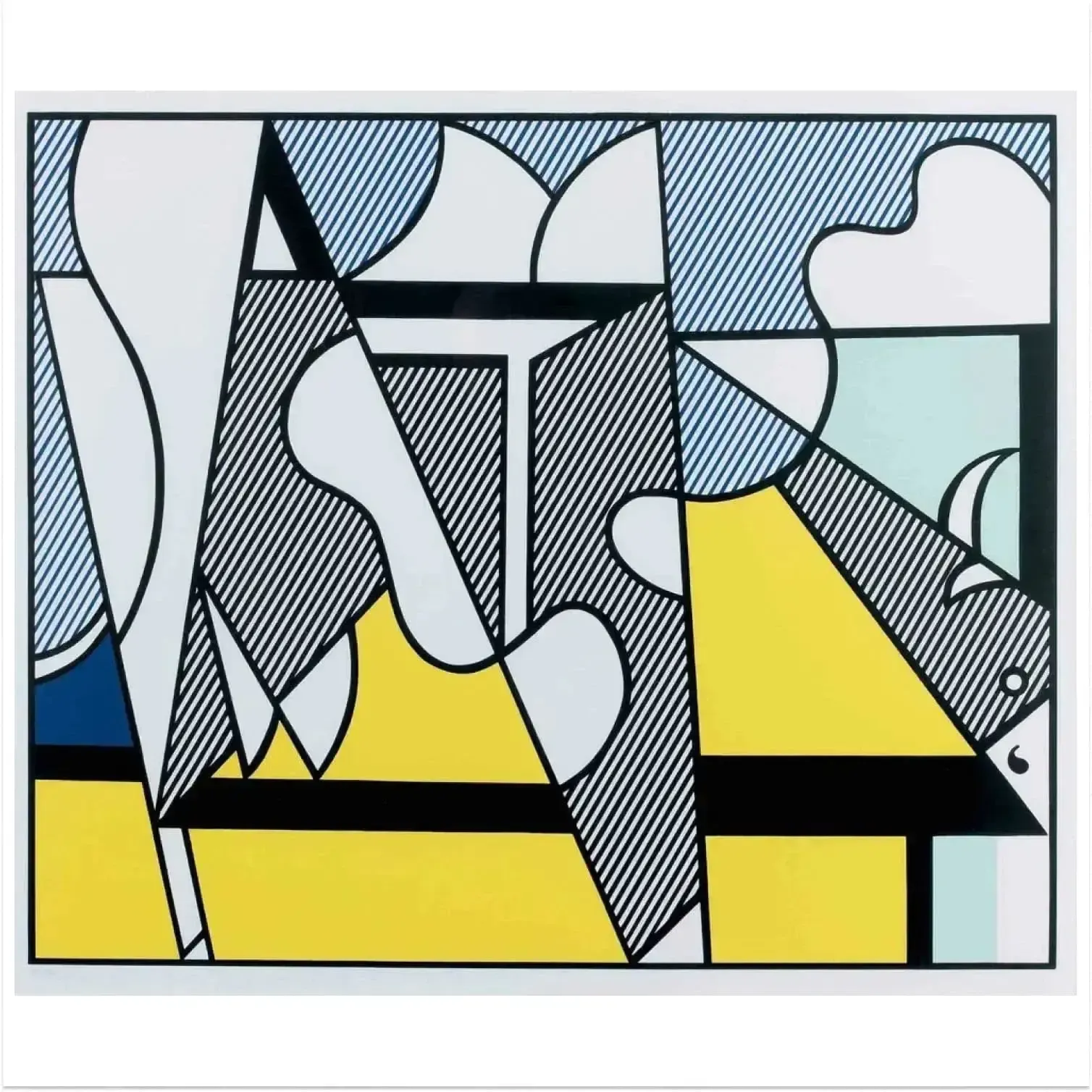 Estampe Pop Art en édition limitée, Roy Lichtenstein, Cow Going Abstract photo furniture