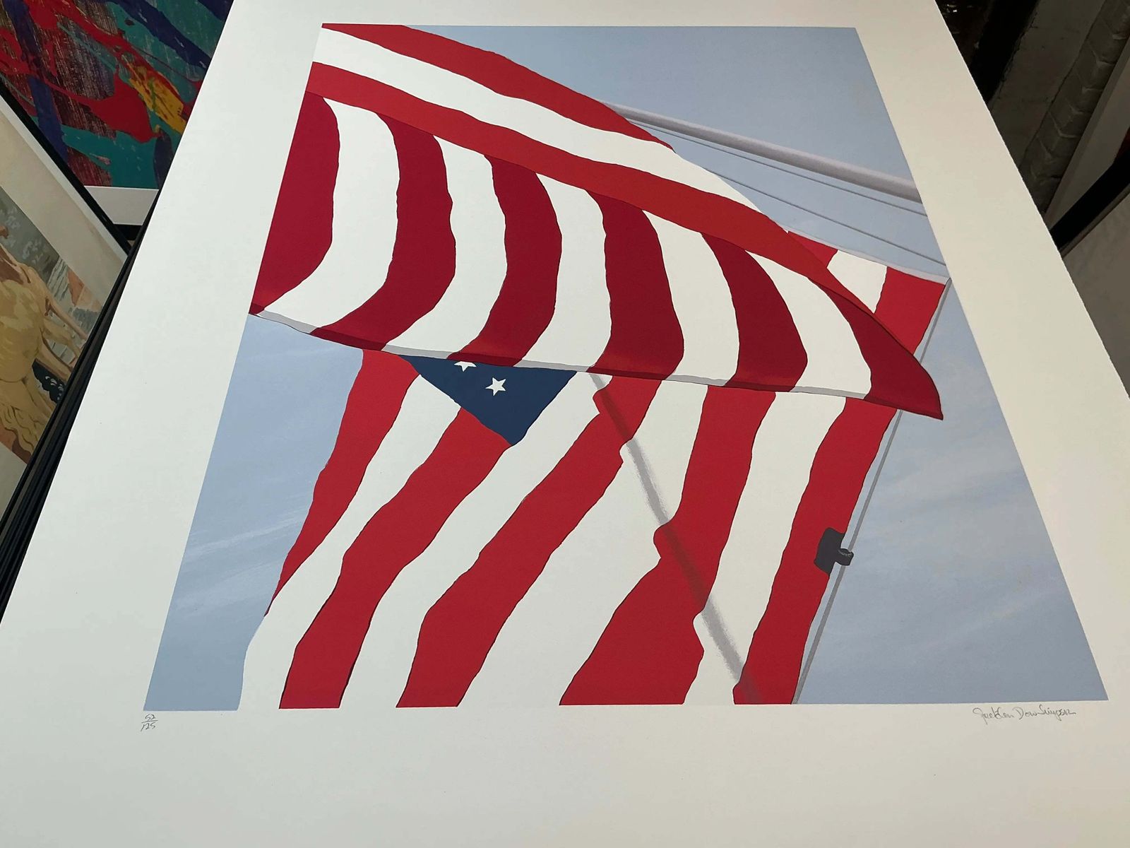 photo vintage Sérigraphie Gretchen Dow Simpson, Flags, 1991, édition limitée signée
