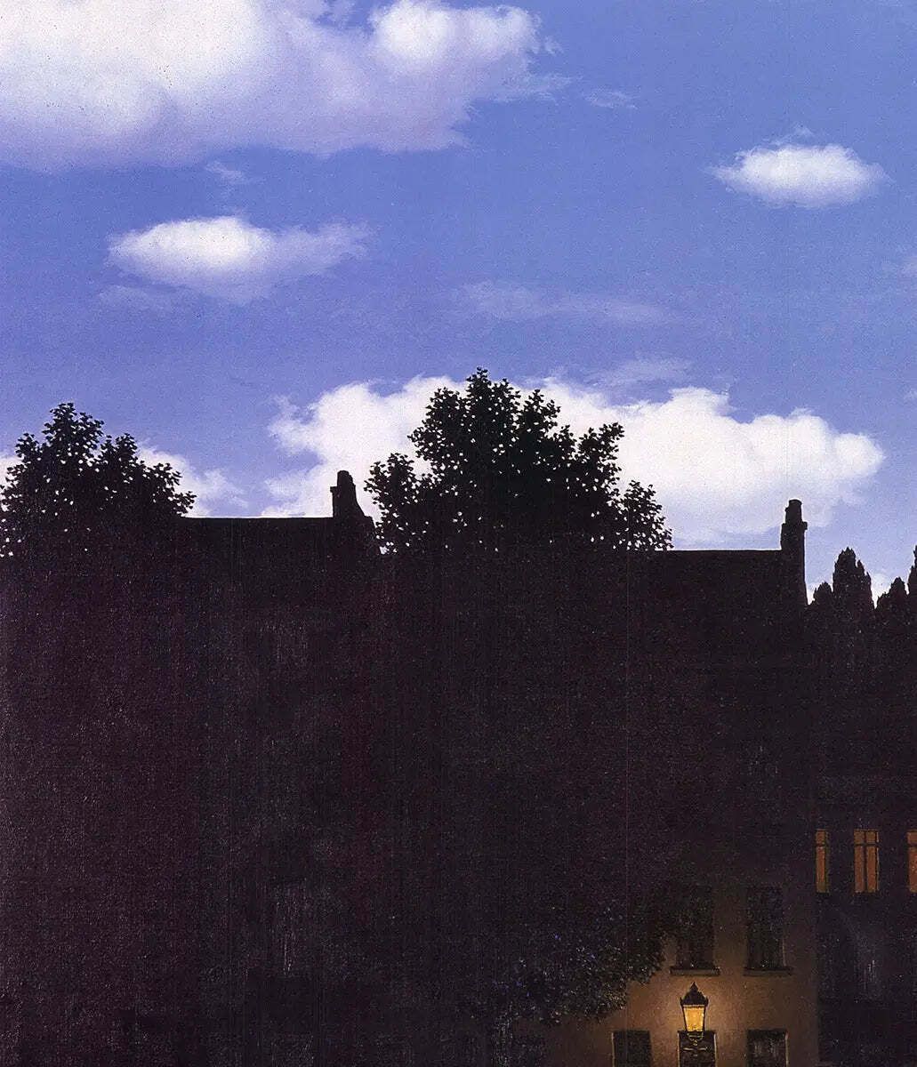 Affiche offset lithographiée autorisée, Rene Magritte, L'Empire des Lumières, 1998 photo for sale