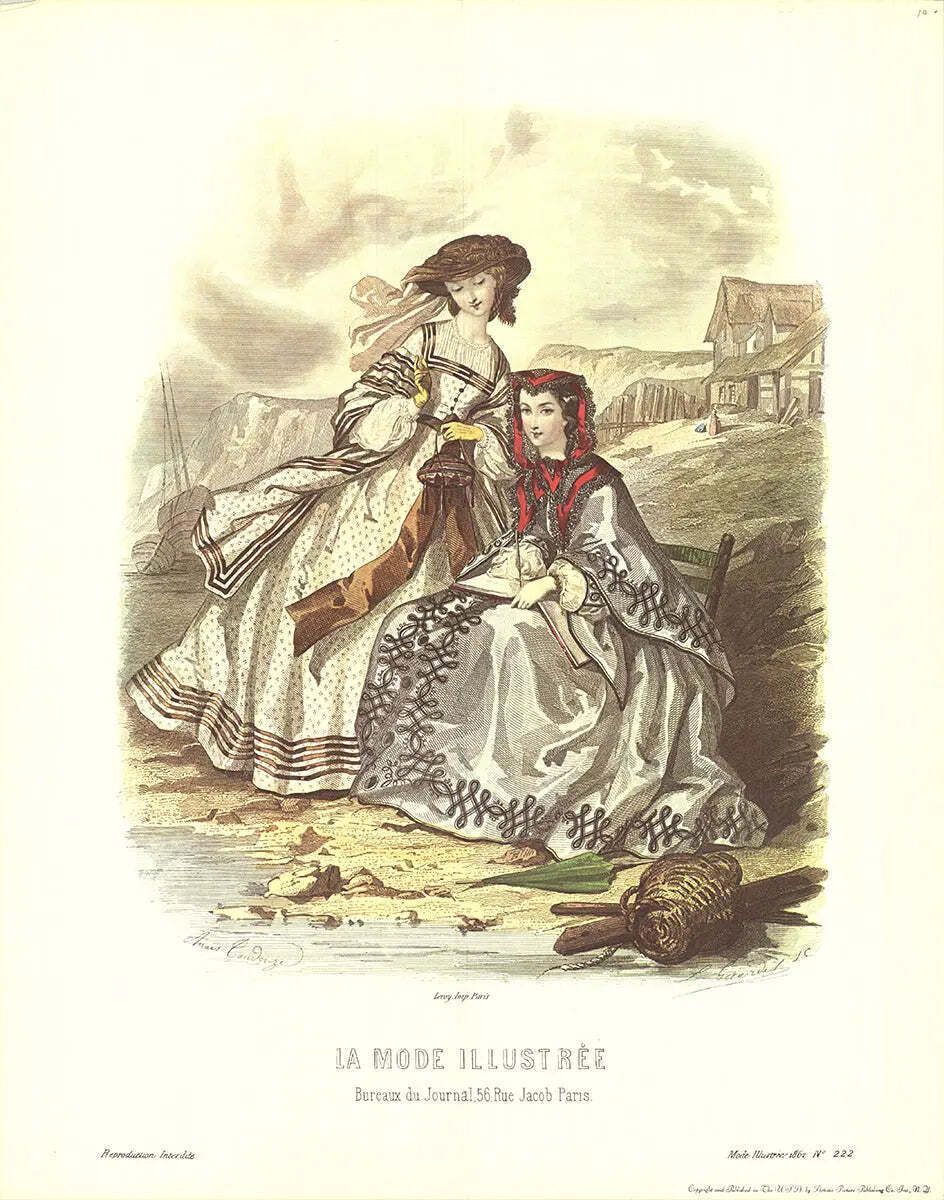 Lithographie offset vintage La Mode Illustrée n° 222