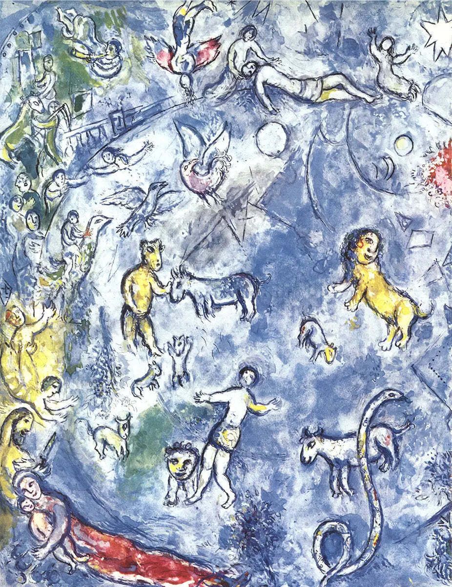 Marc Chagall Maquette Pour Le Vitrail La Paix Lithograph Print photo for sale