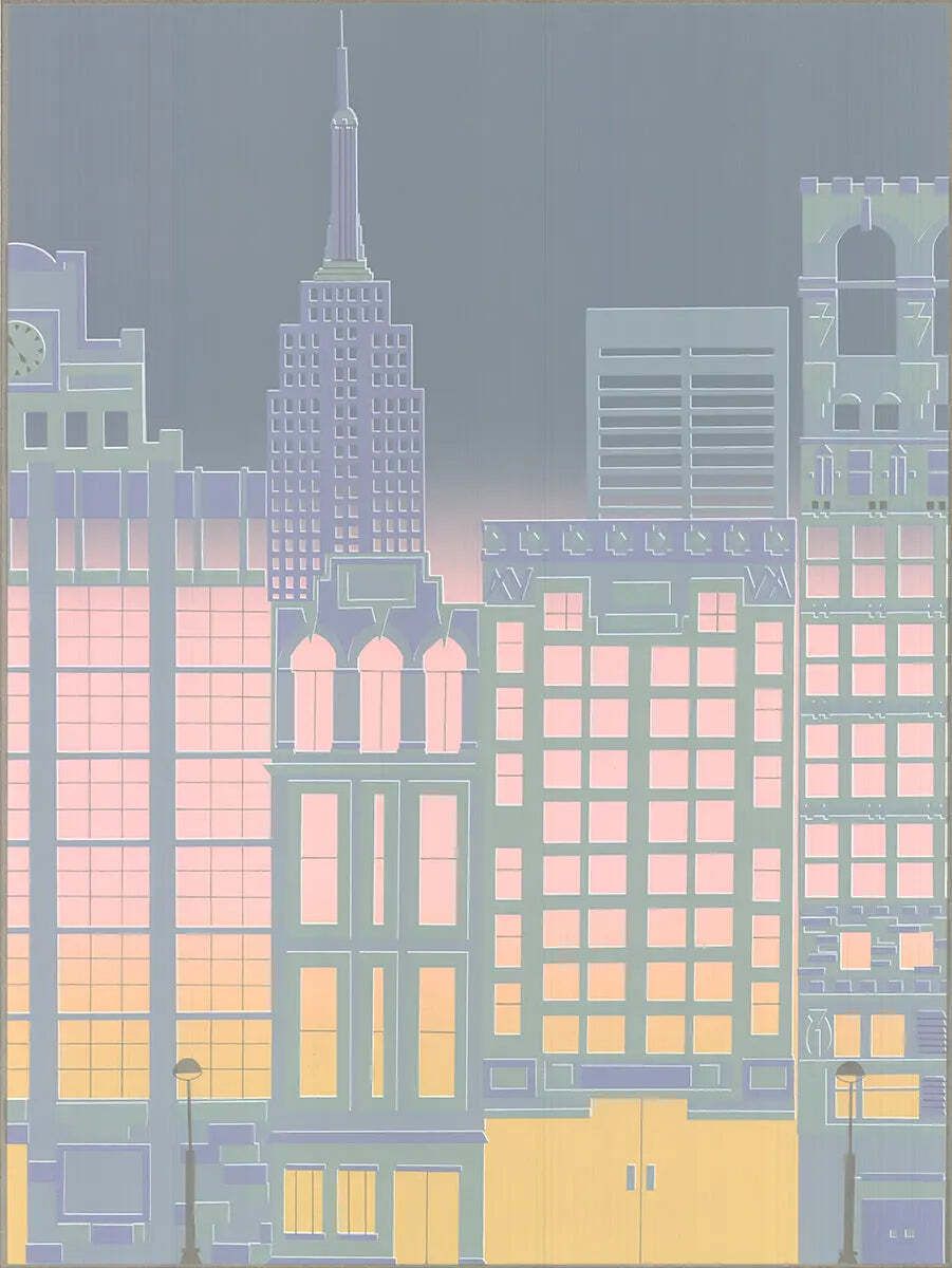 Sérigraphie Ariane Wyss Facades Of New York City, 1982 photo furniture