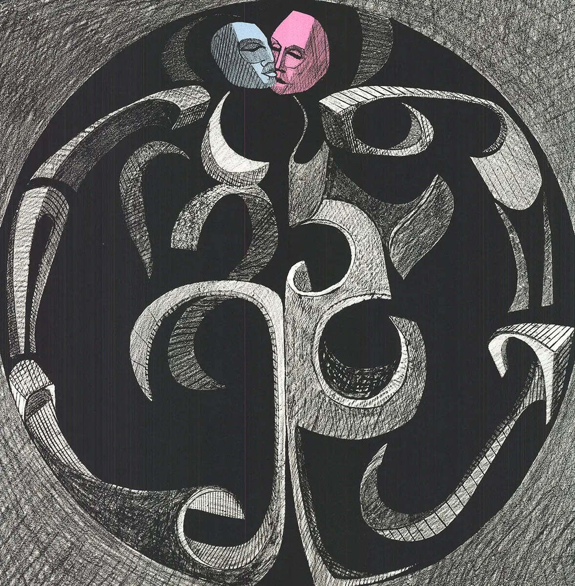 Ronald Satok, Of Masks and Man, lithographie originale, 1972 photo for sale
