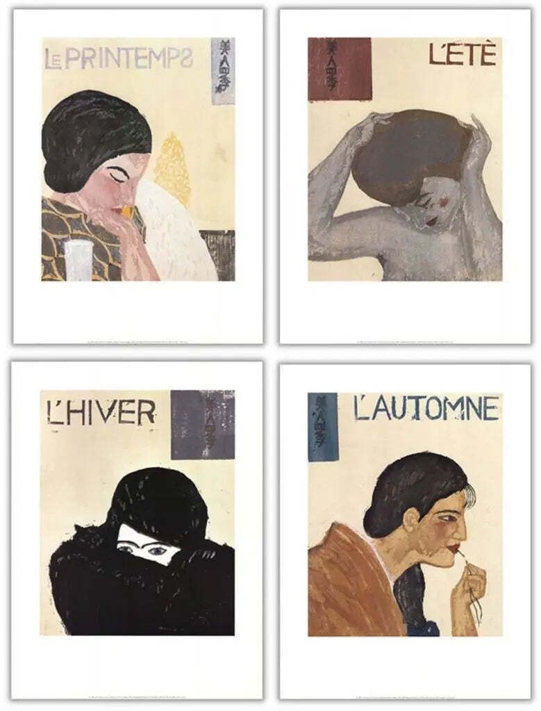 Onchi Koshiro Seasonal Set: Three 1999 Offset Lithograph Prints