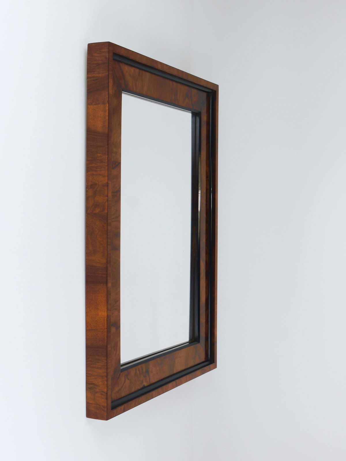 photo vinterior Vierkante Biedermeier wandspiegel, walnoot, 19e eeuw, Wenen, ca. 1850