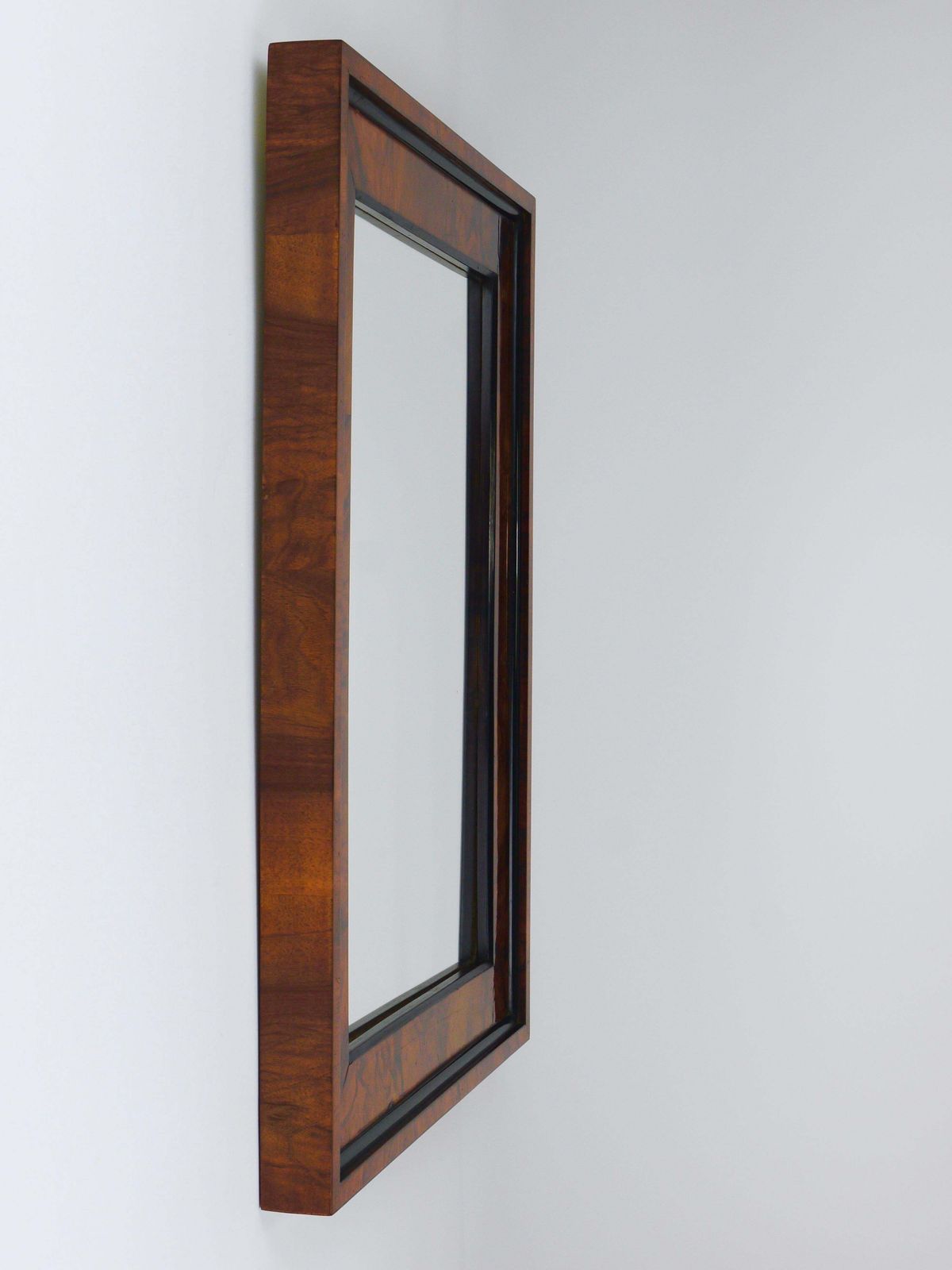 photo vintage Square Biedermeier Antique 19th Century Walnut Wall Mirror, Vienna, 1850s