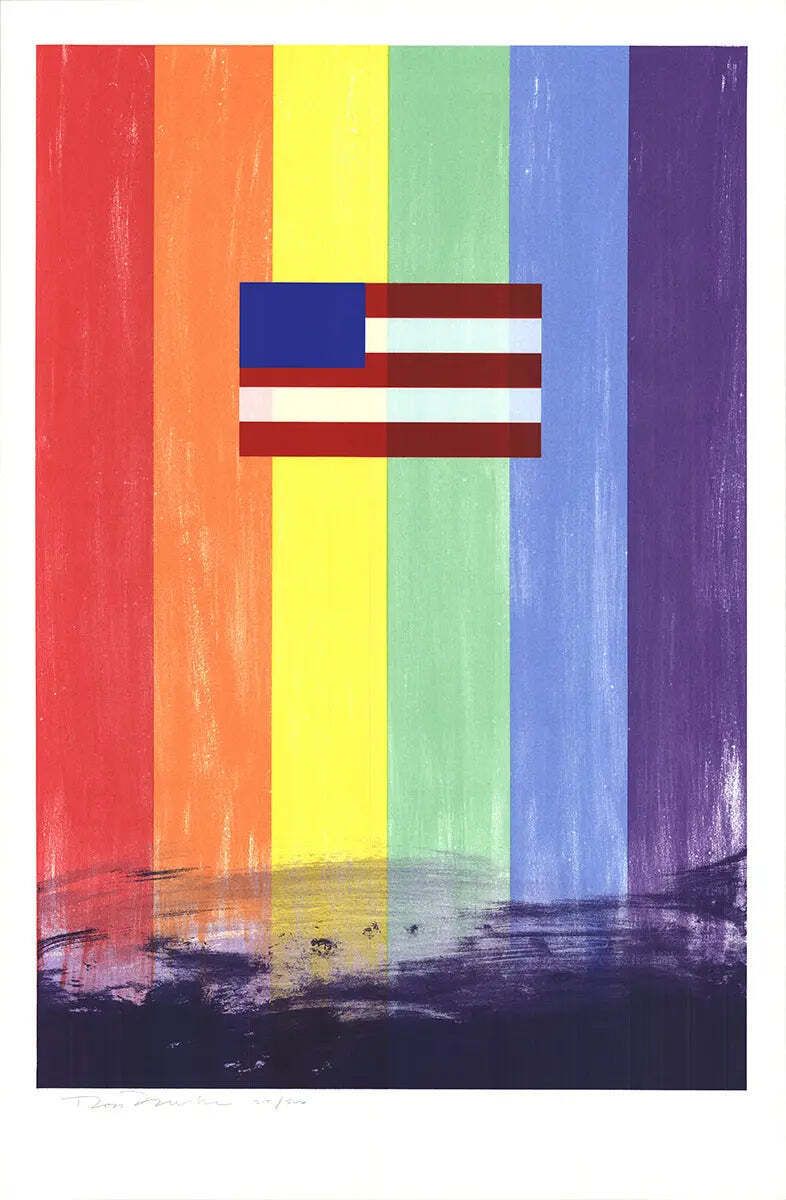 Ross Bleckner Gay Flag 1993, sérigraphie en édition limitée signée
