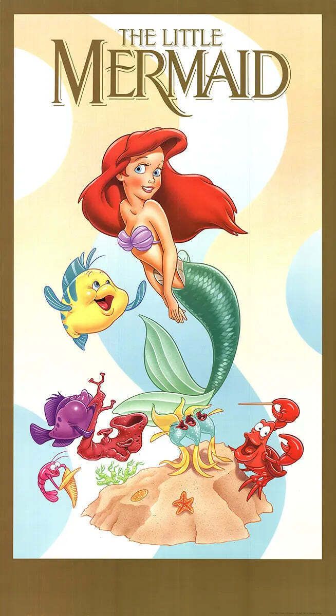 Walt Disney The Little Mermaid Offset Lithograph Animation Movie Poster Art