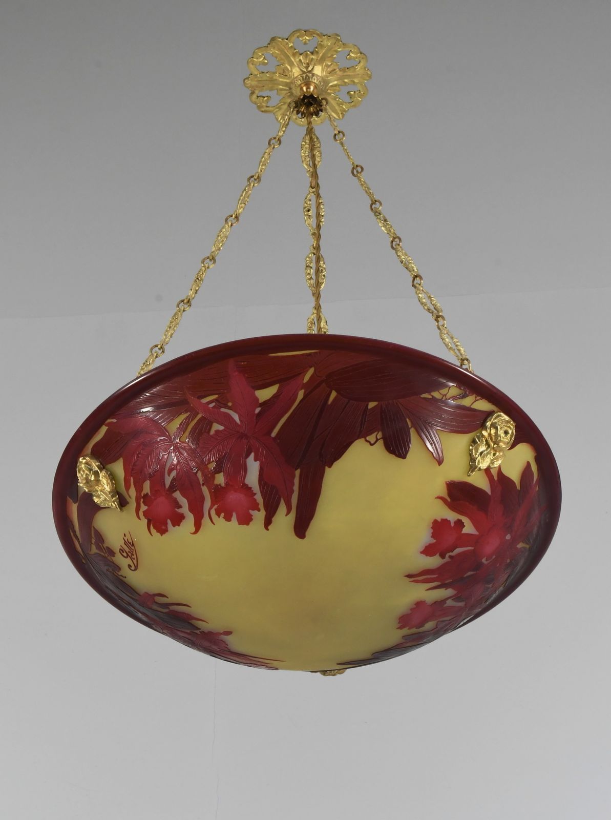French Art Deco Cameo Pendant Light By Gallé 1920s France photo vinterior