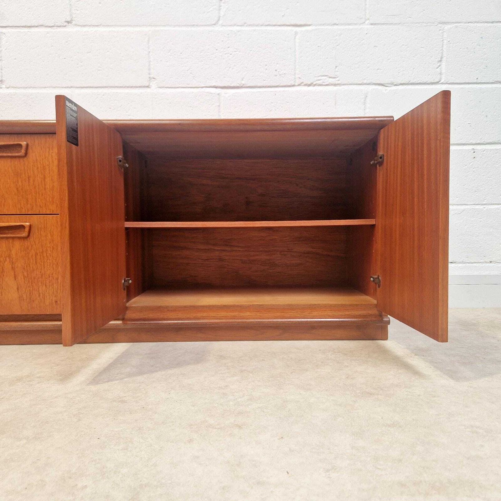 Meredew Vintage Mid Century Danish Design Medium Teak Long Sideboard Buffet Credenza Pg225 photo 625.0