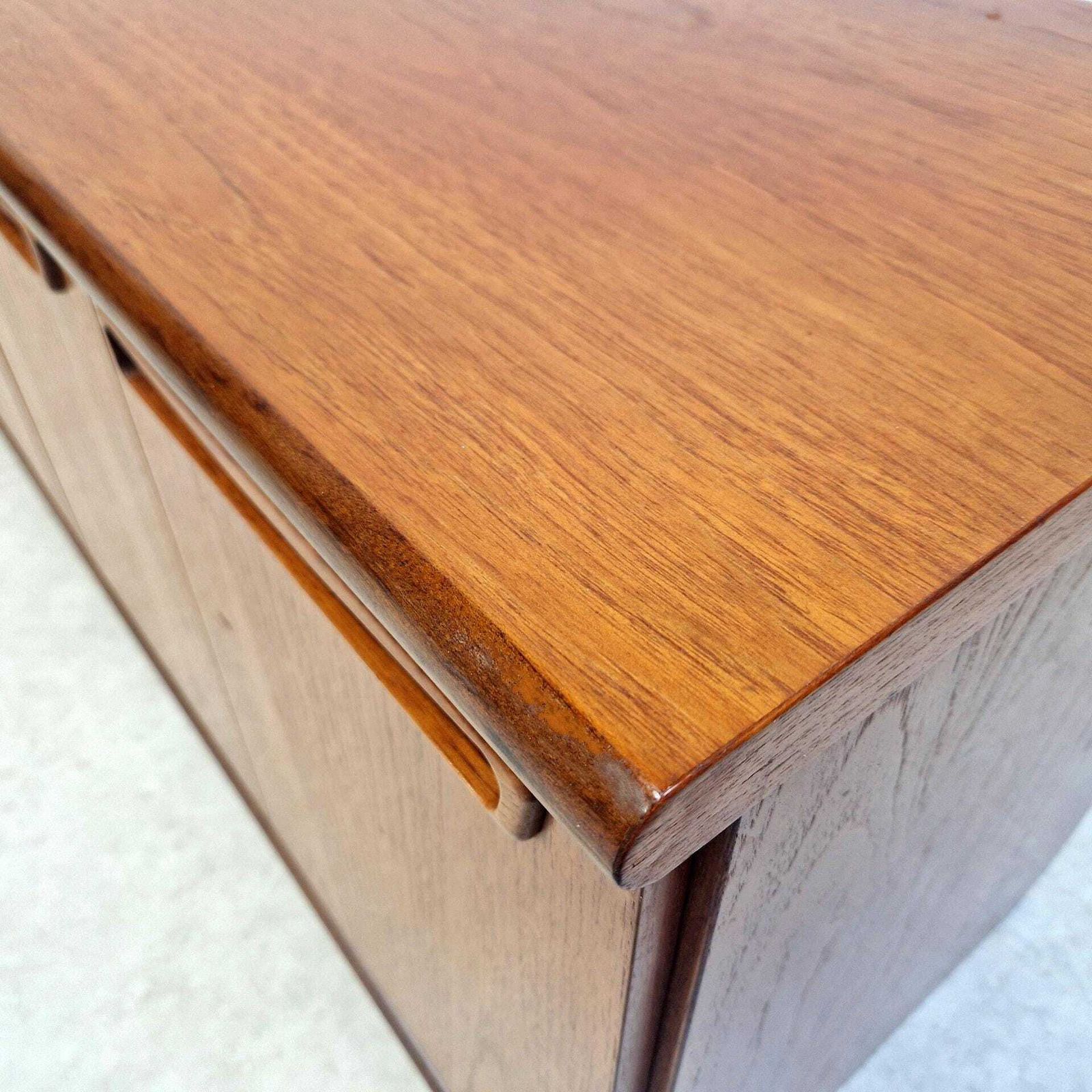 Meredew Vintage Mid Century Danish Design Medium Teak Long Sideboard Buffet Credenza Pg225 photo vintage