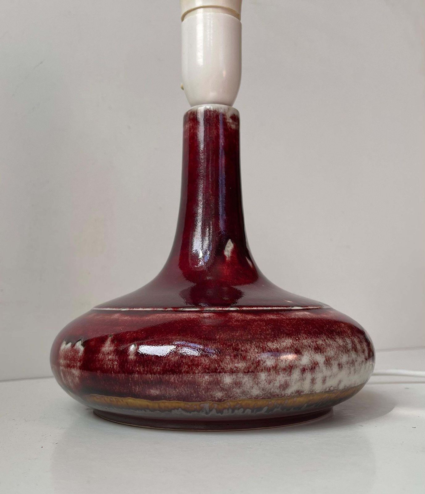 Mid Century Oxblood Glazed Stoneware Table Lamp By Desiree & Le Klint, 1960s photo furniture