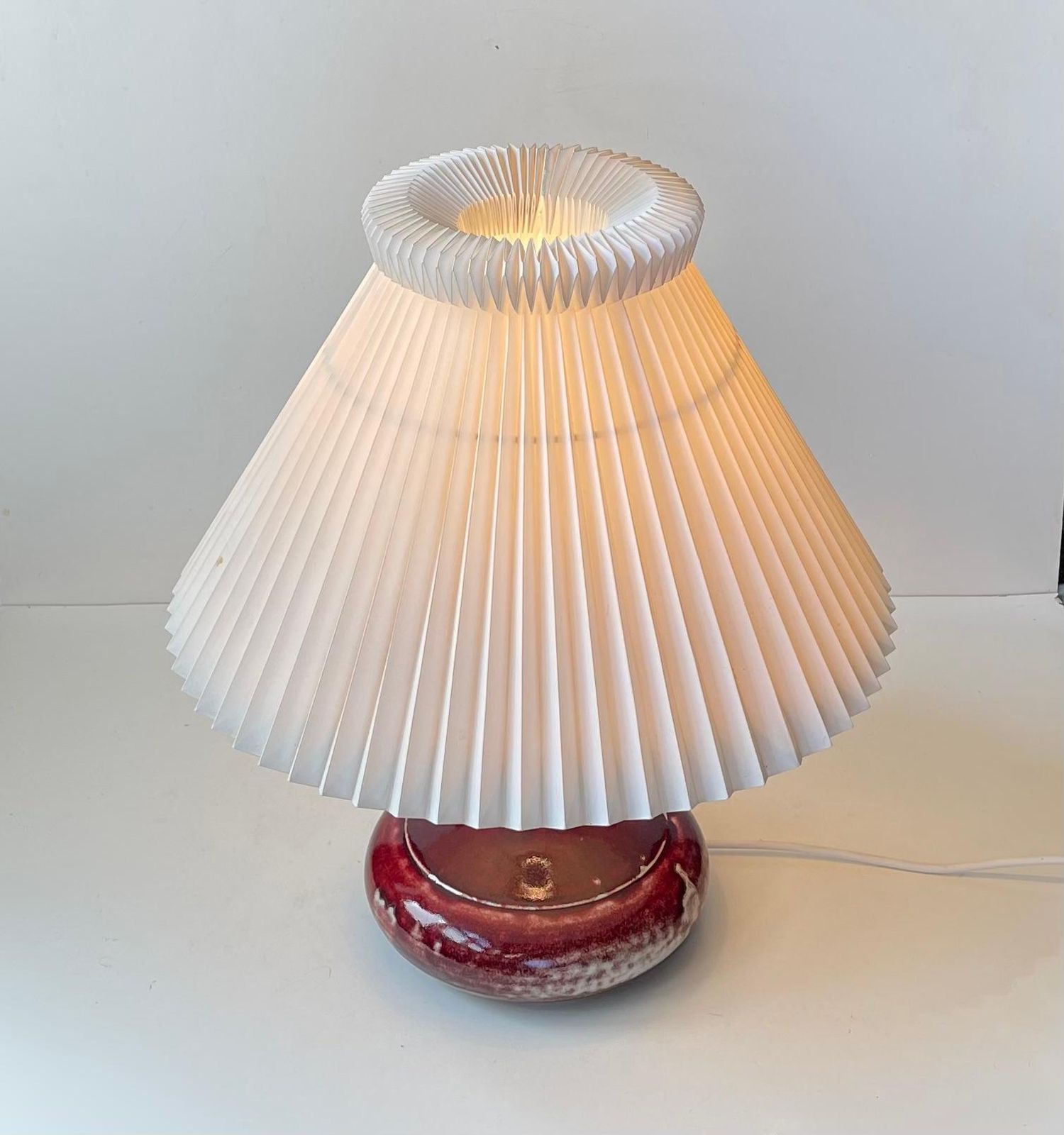 Mid Century Oxblood Glazed Stoneware Table Lamp By Desiree & Le Klint, 1960s photo buy
