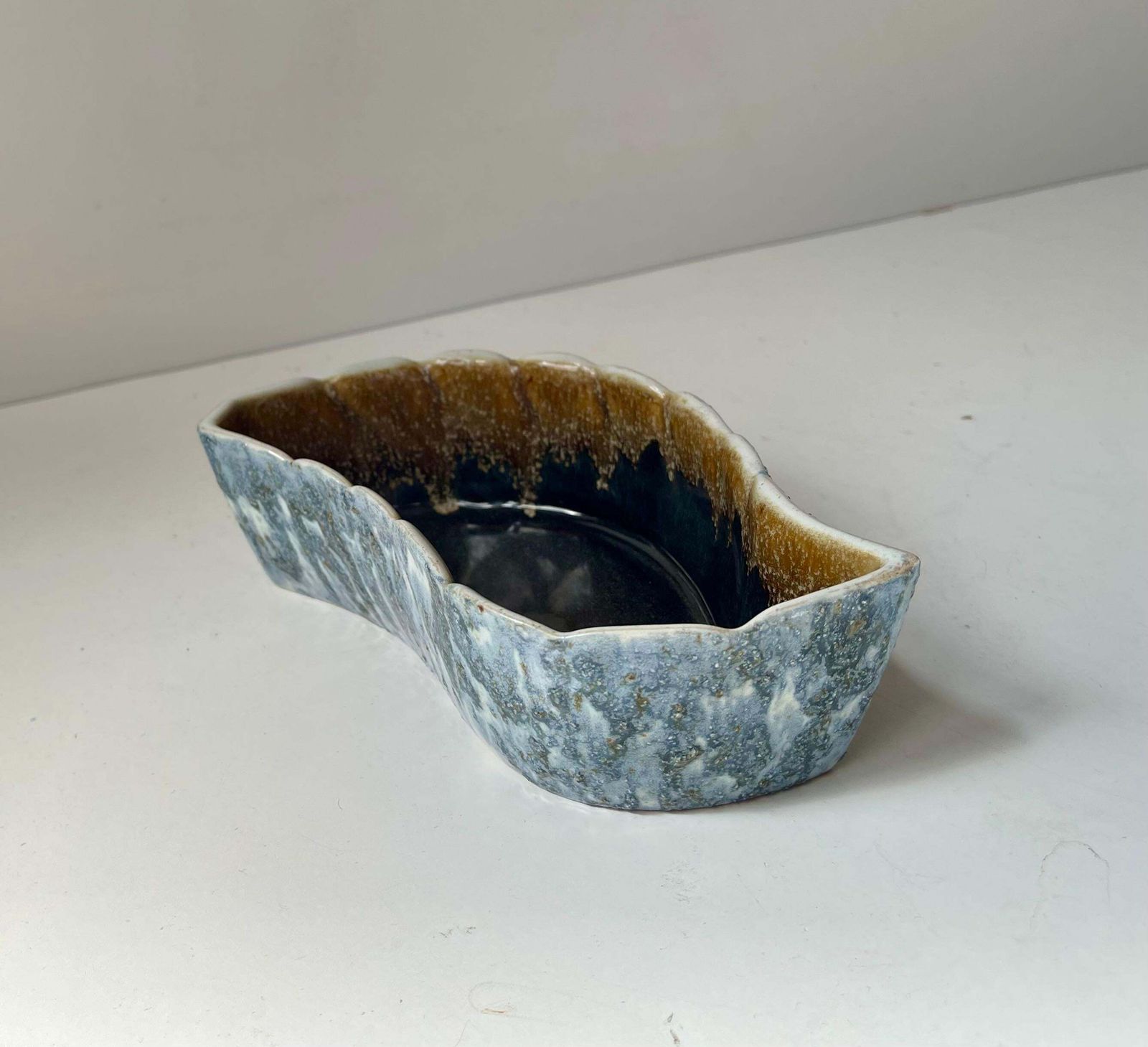 Vintage Japanse Yamasan Ikebana Vaas in Geglazuurd Steengoed, jaren 1970 photo for sale