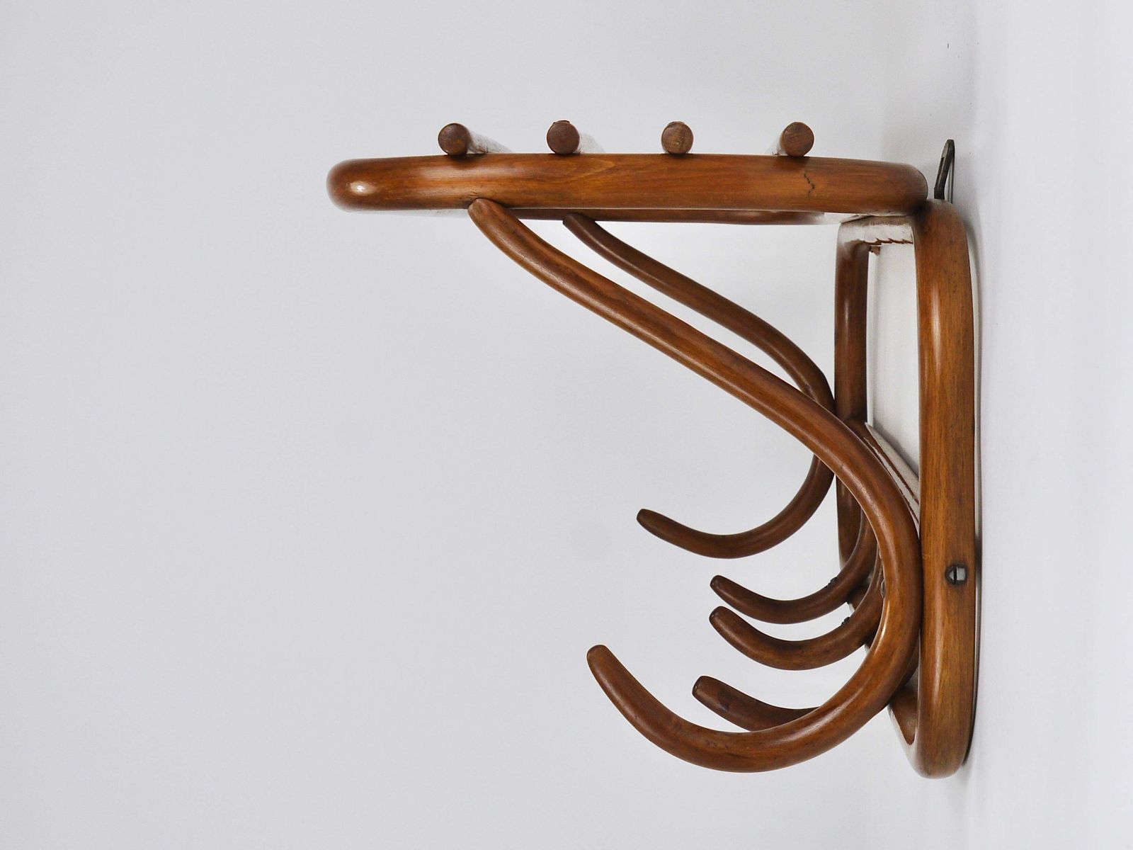 photo vintage Thonet Wenen Art Nouveau Secessionist gebogen kapstok, ca. 1900, Oostenrijk
