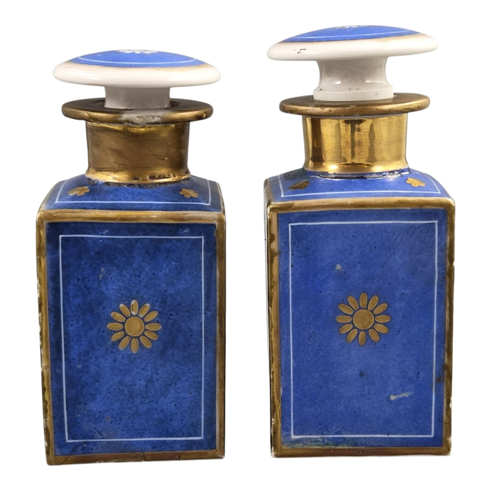 Jacob Petit Bleu De Roi Porcelain Scent Bottles, Louis Philippe Period photo for sale