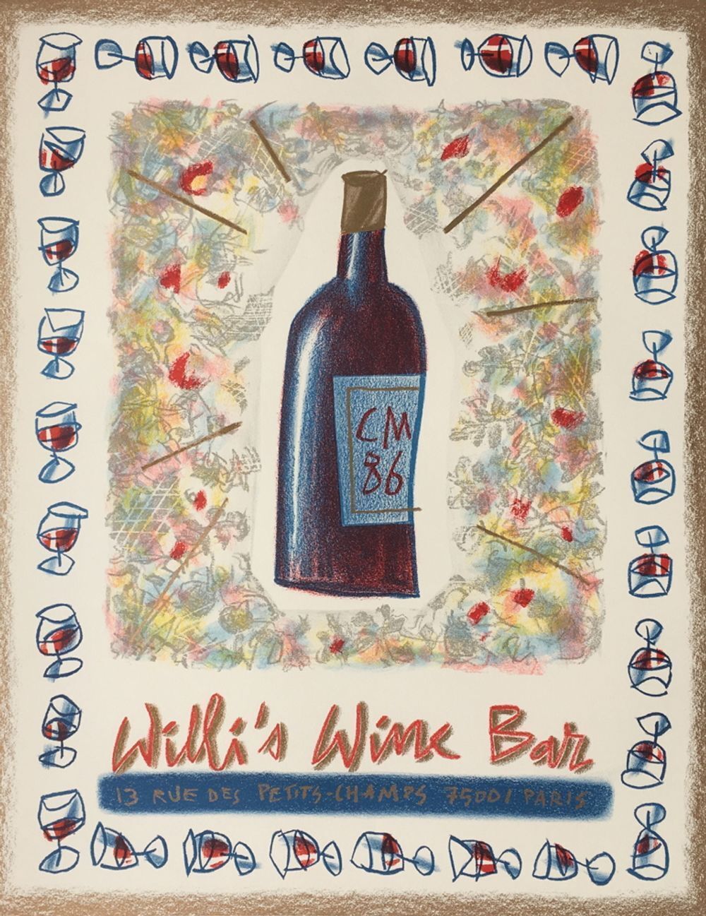 Cathy Millet Poster Willi's Wine Bar 1986