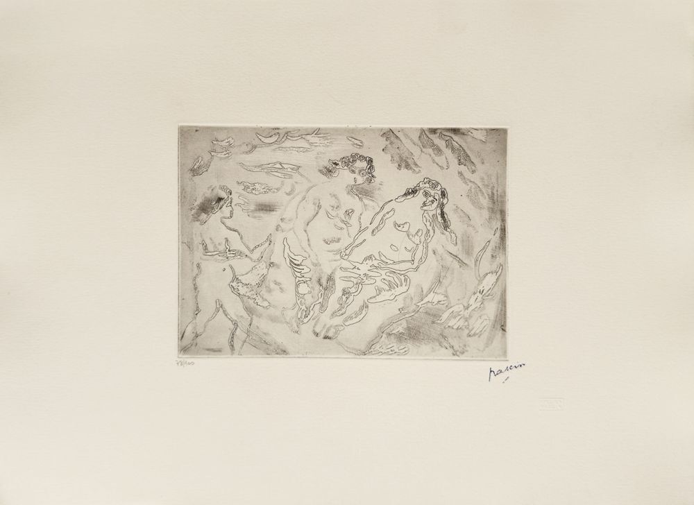 Jules Pascin Etching Jeunes Filles 1980