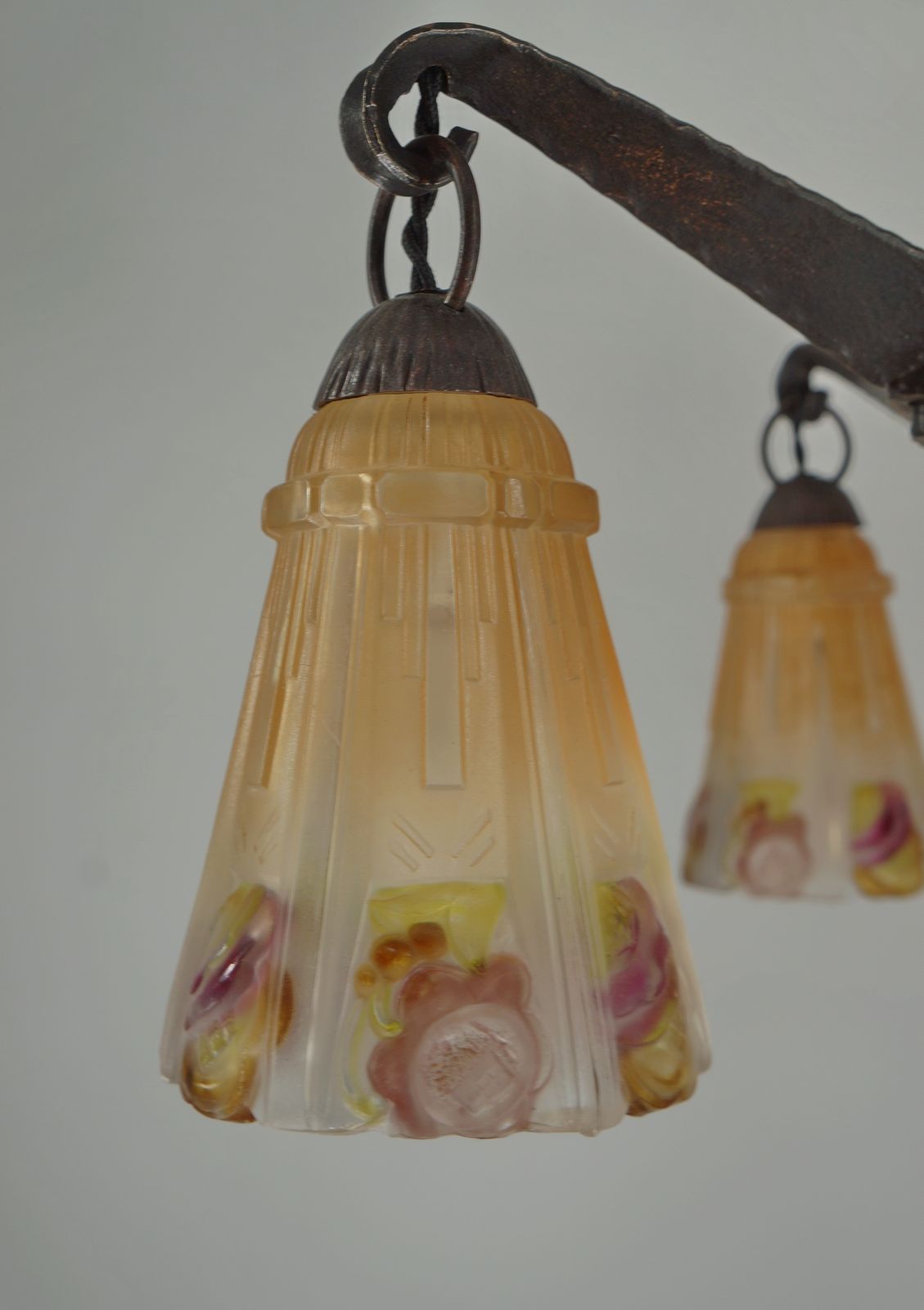 Franse art deco hanglamp uit 1925 door Marcel Vasseur & EJG photo buy