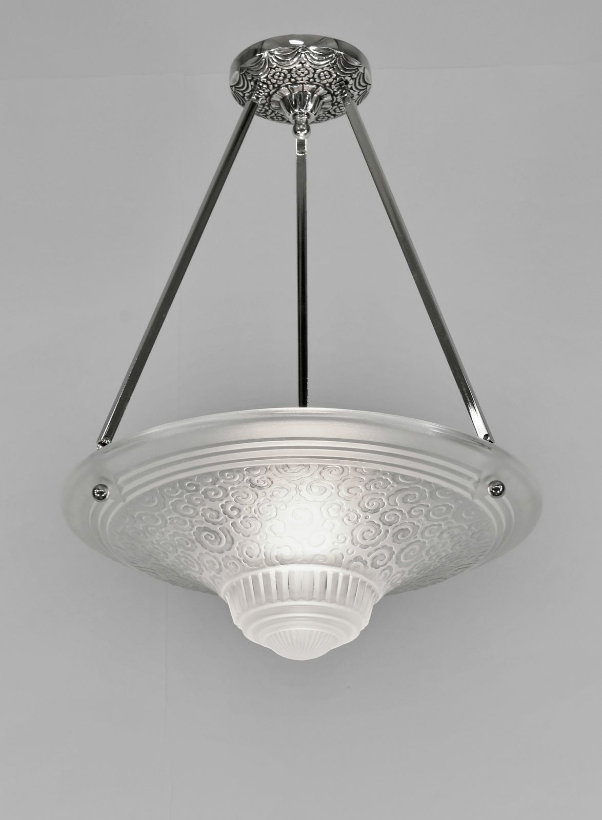 Franse art deco plafondlamp uit 1930 van Muller Frères - 3 beschikbaar photo for sale