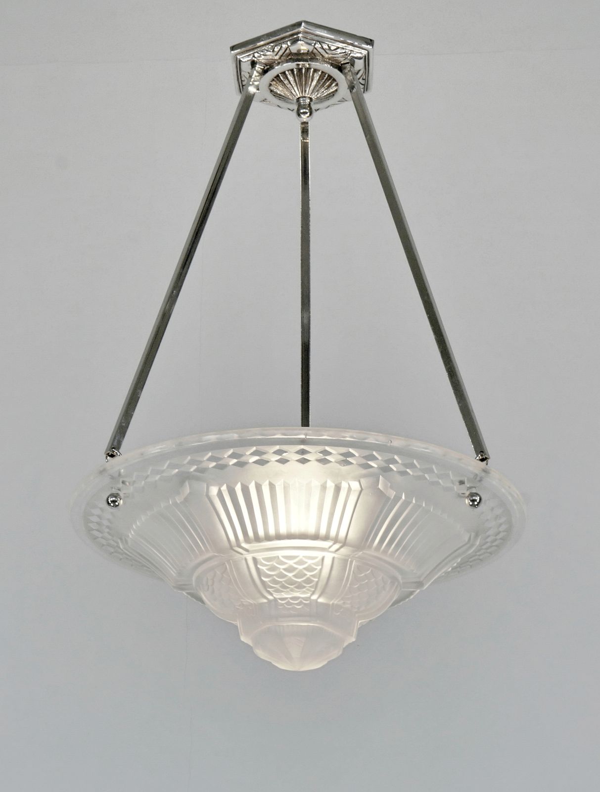 Franse art deco plafondlamp uit 1930 van Muller Frères - 2 beschikbaar photo furniture