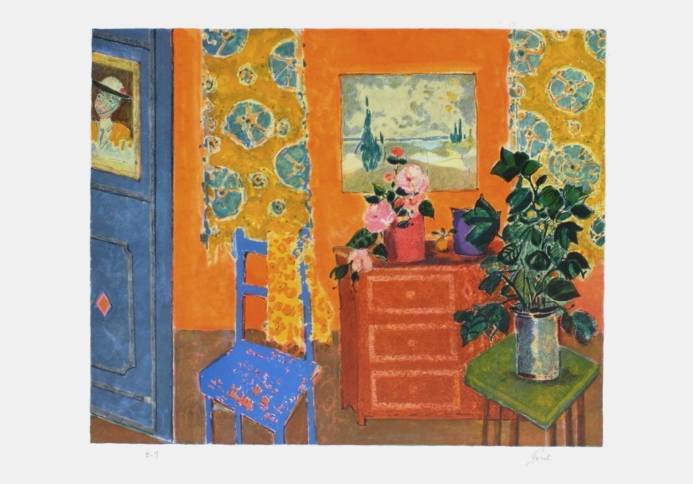 Gilles Gorriti Signed Lithograph Chambre De L'artiste 1996