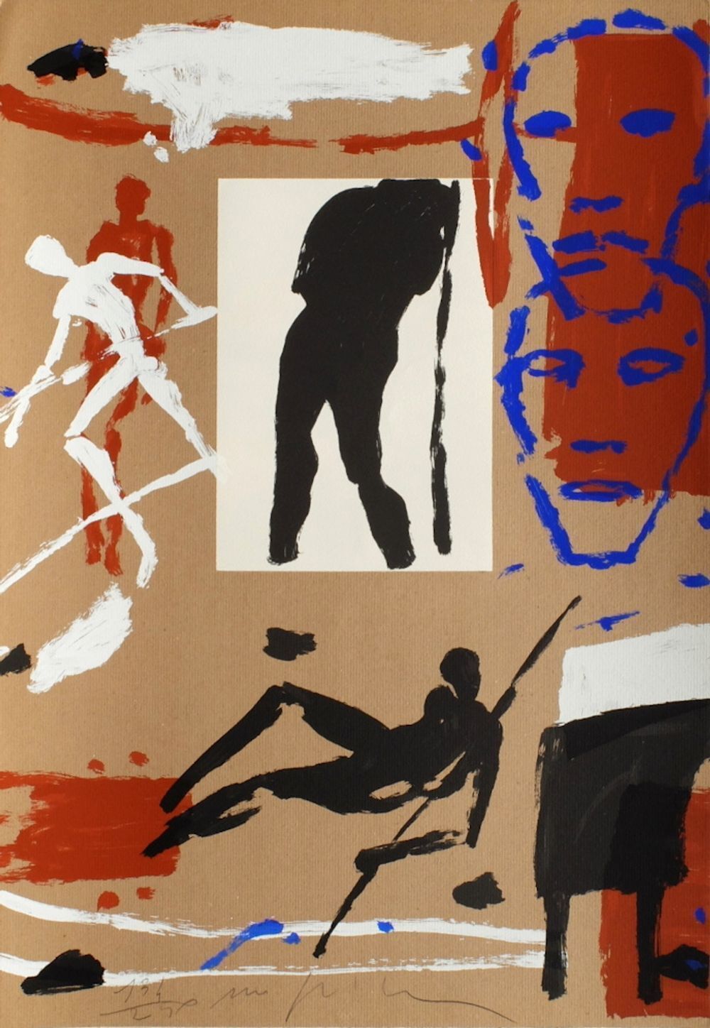 Sérigraphie signée Mimmo Paladino, Jeux olympiques de Barcelone, 1991
