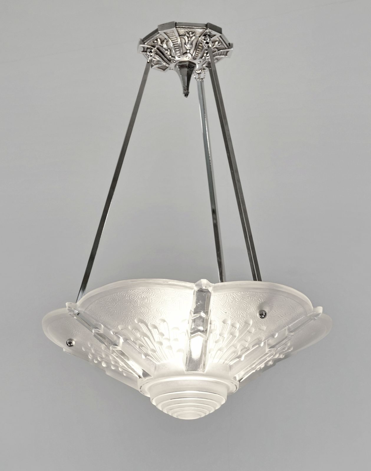 Franse Art Deco Plafondlamp uit 1925 van Muller Frères photo for sale