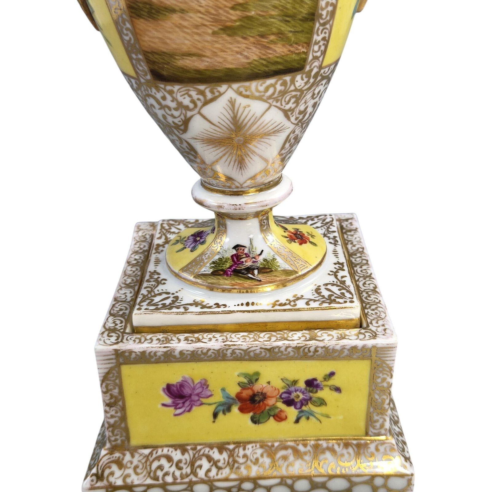 photo for sale Helena Wolfsohn Royal Yellow Dresden Urns On Pedestals, C.1879 1883