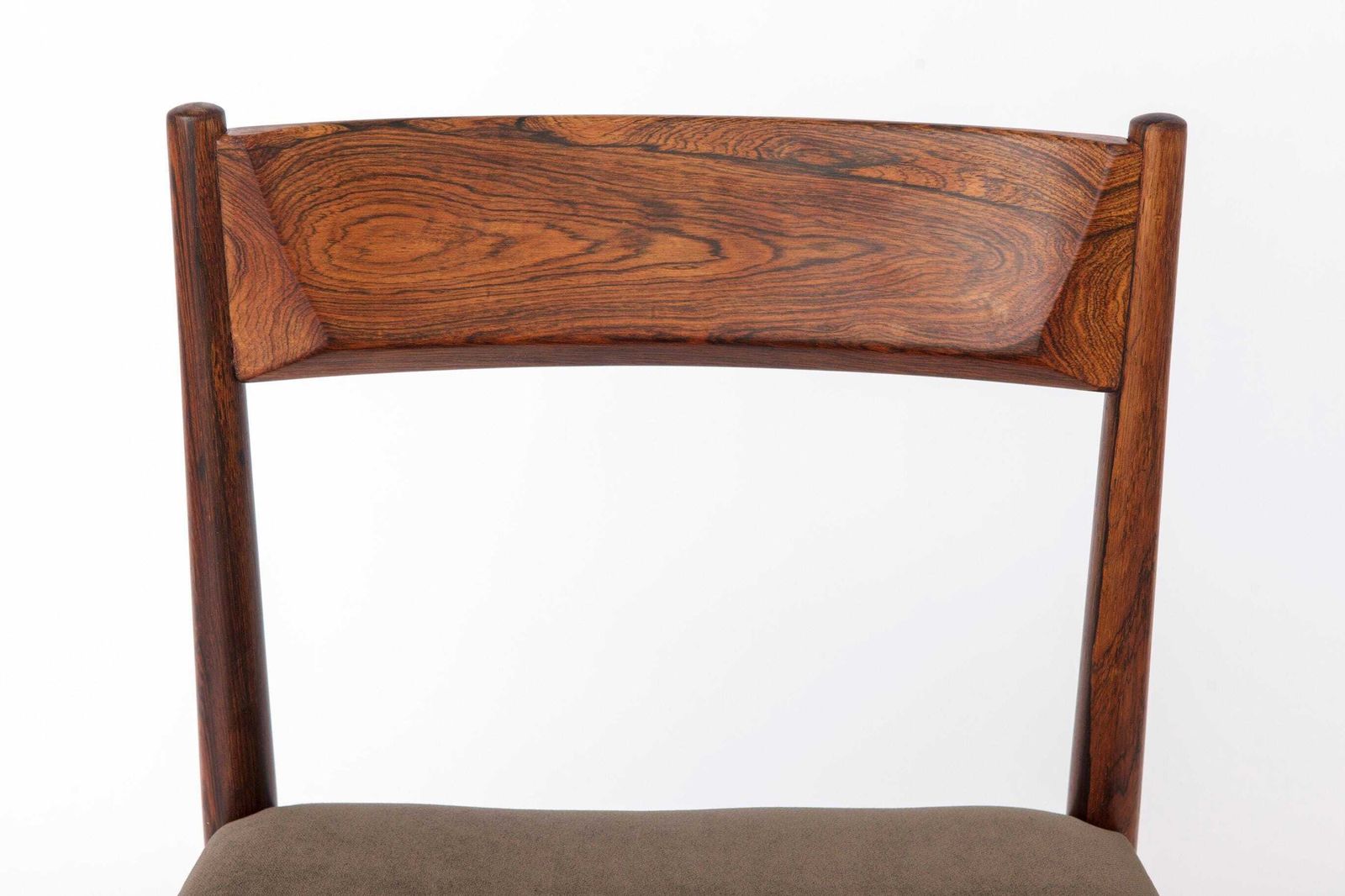 Set Of 3 Vintage Rosewood Dining Chairs, 1960s Mid Century Modern Chairs, Restored Wooden Chairs, Upholstered Seats photo 1061.0
