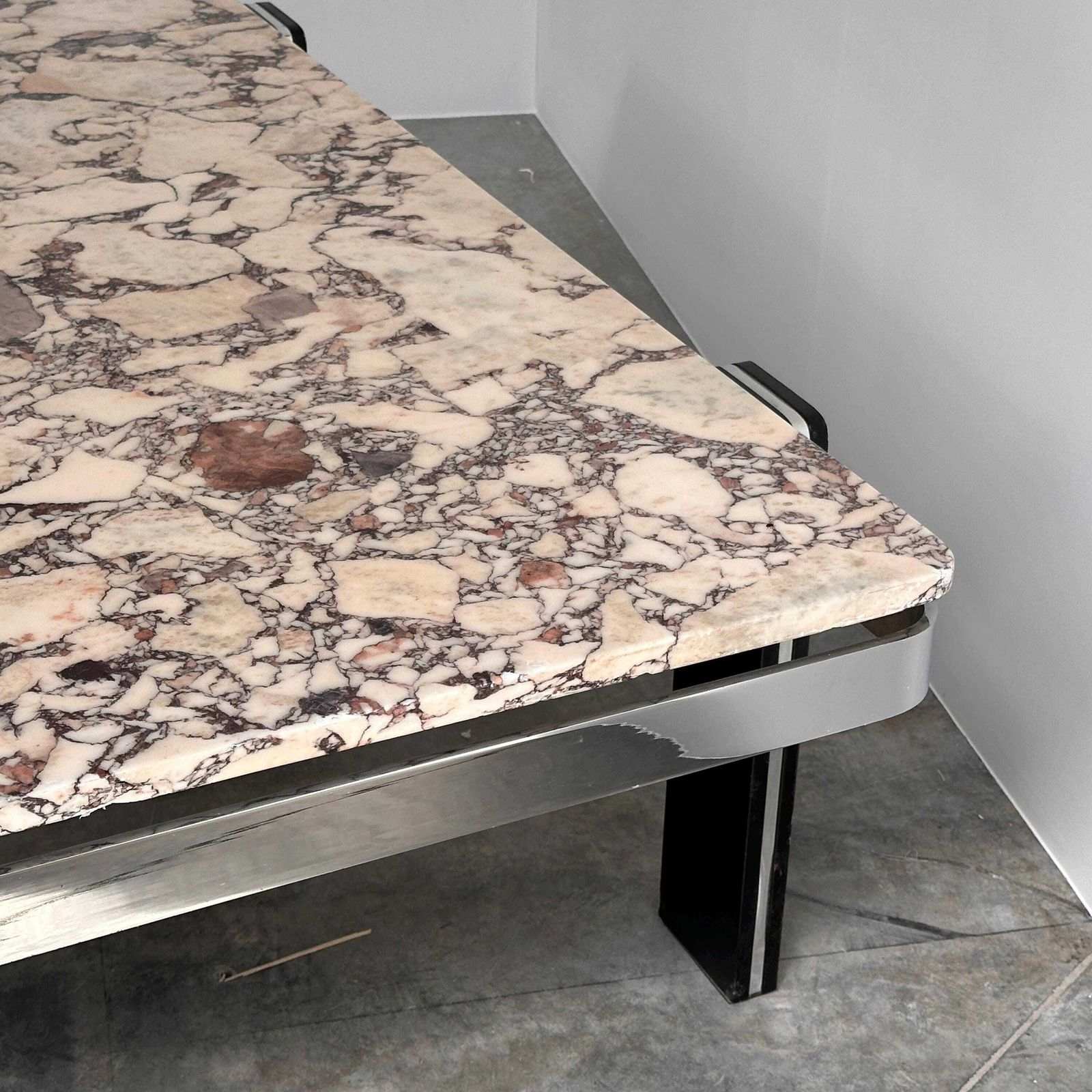 Violetta Calacatta Marble Coffee Table On Chrome Base, 1970s photo furniture