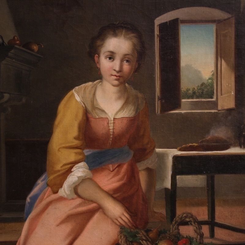 Peinture italienne, scène d'intérieur, XIXe siècle photo Art
