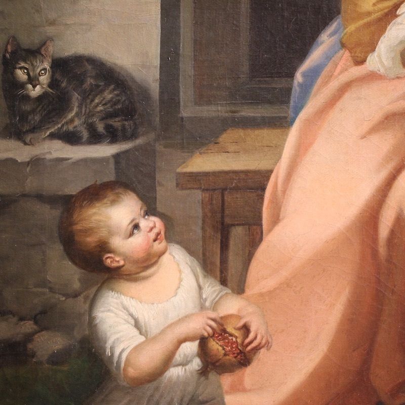Art Peinture italienne, scène d'intérieur, XIXe siècle photo