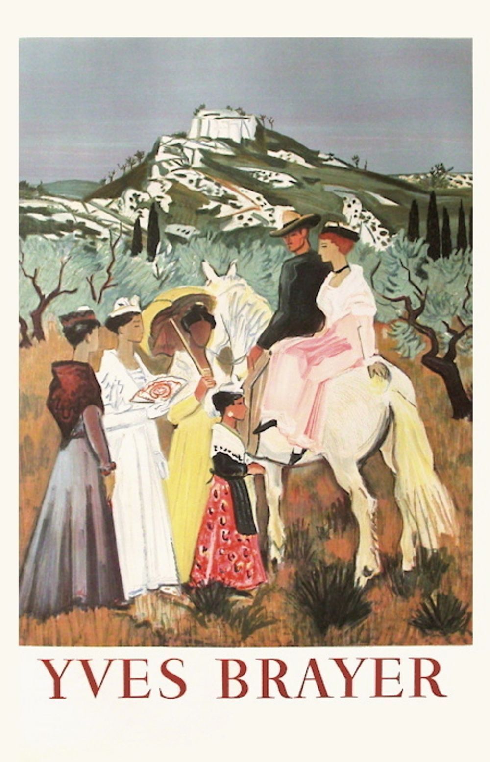 Affiche Expo 62 Arlésienne et gardians en Provence, par Yves Brayer