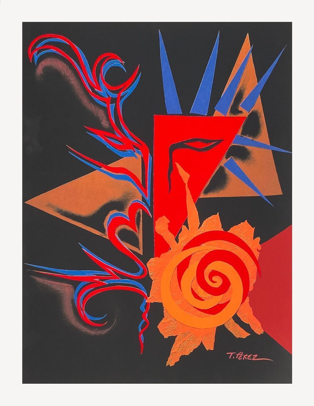 Thierry Perez Screenprint Le Feu 1997