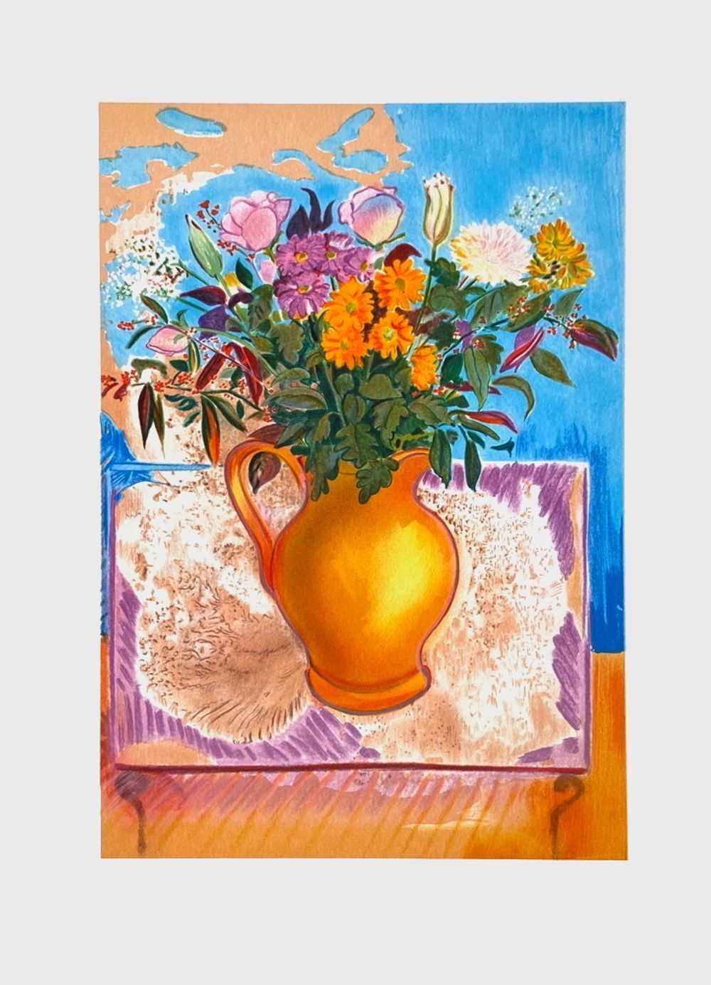 Amanda Lear Lithograph Fleurs II 1985