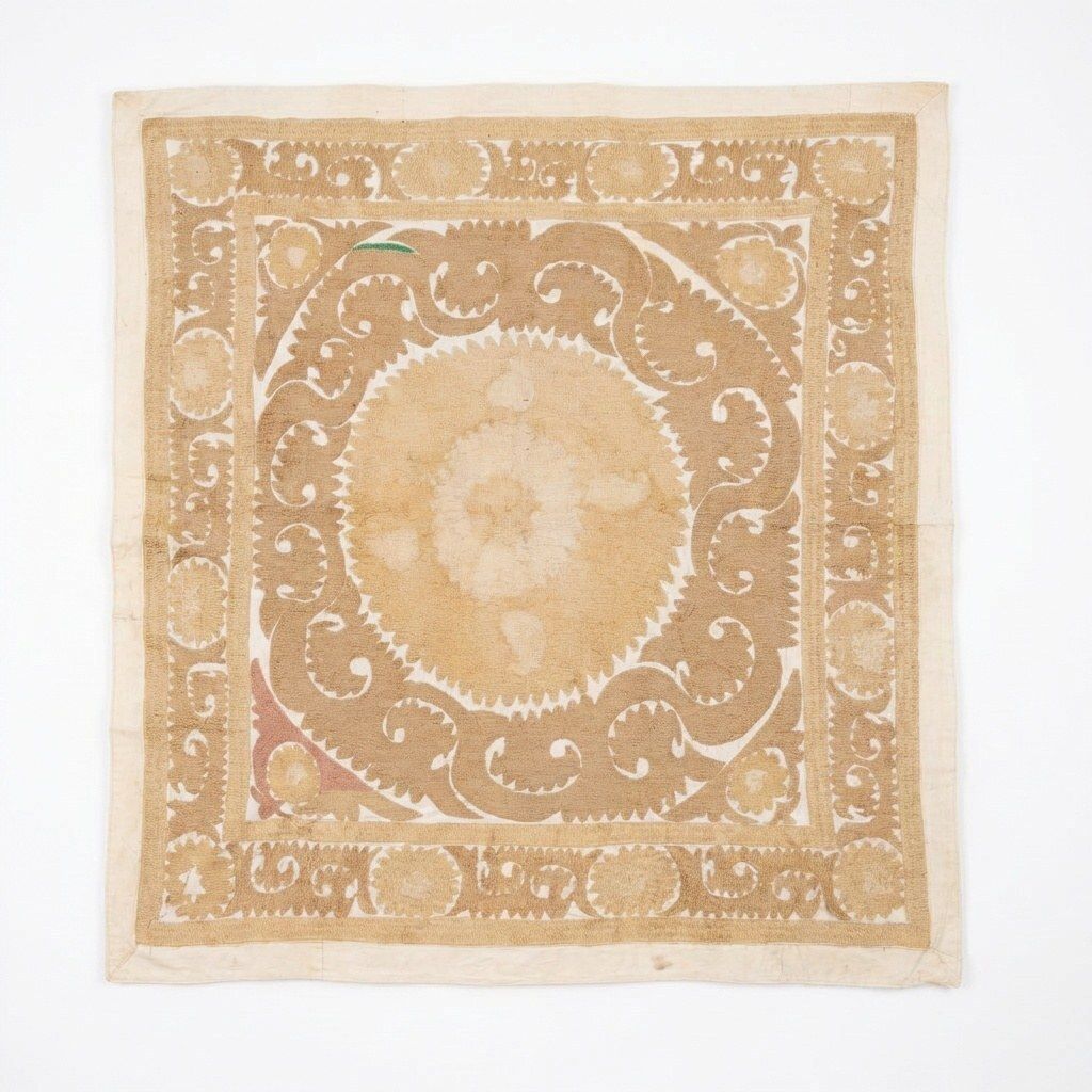 Decorative Suzani Tablecloth From Asian 135 X 150 Cm