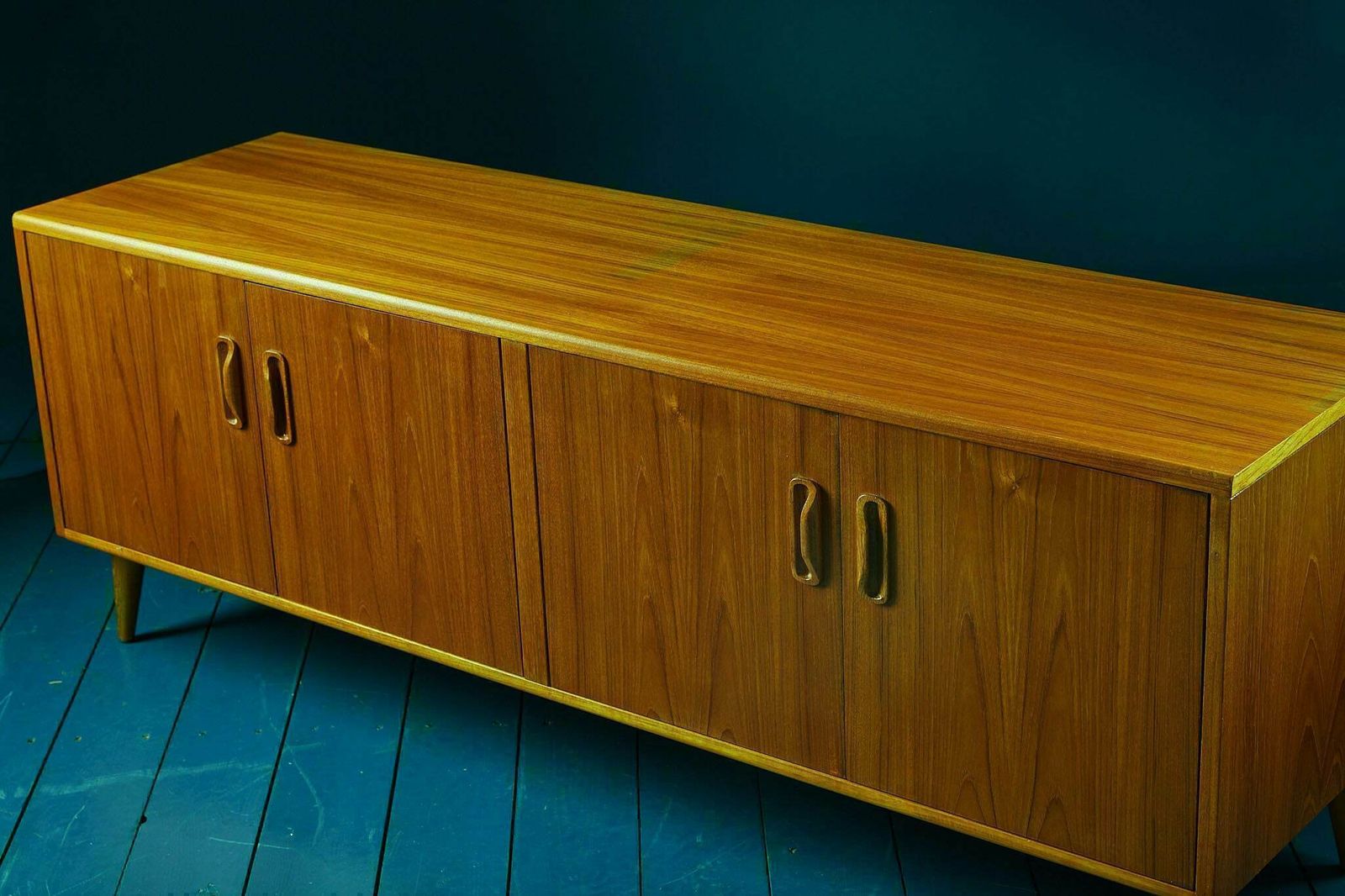 Mid Century Teak 1970s G Plan Sideboard Multimedia Unit On Tapered Wooden Feet photo buy