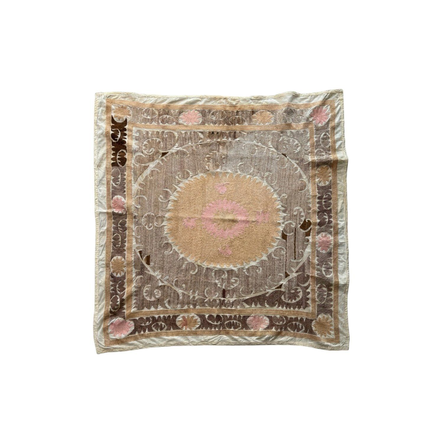 Boho Central Asian Suzani Tablecloth 137 X 146 Cm