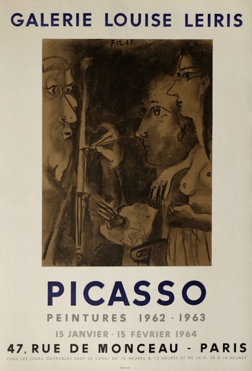 Pablo Picasso Poster Expo 64 Galerie Louise Leiris 1963