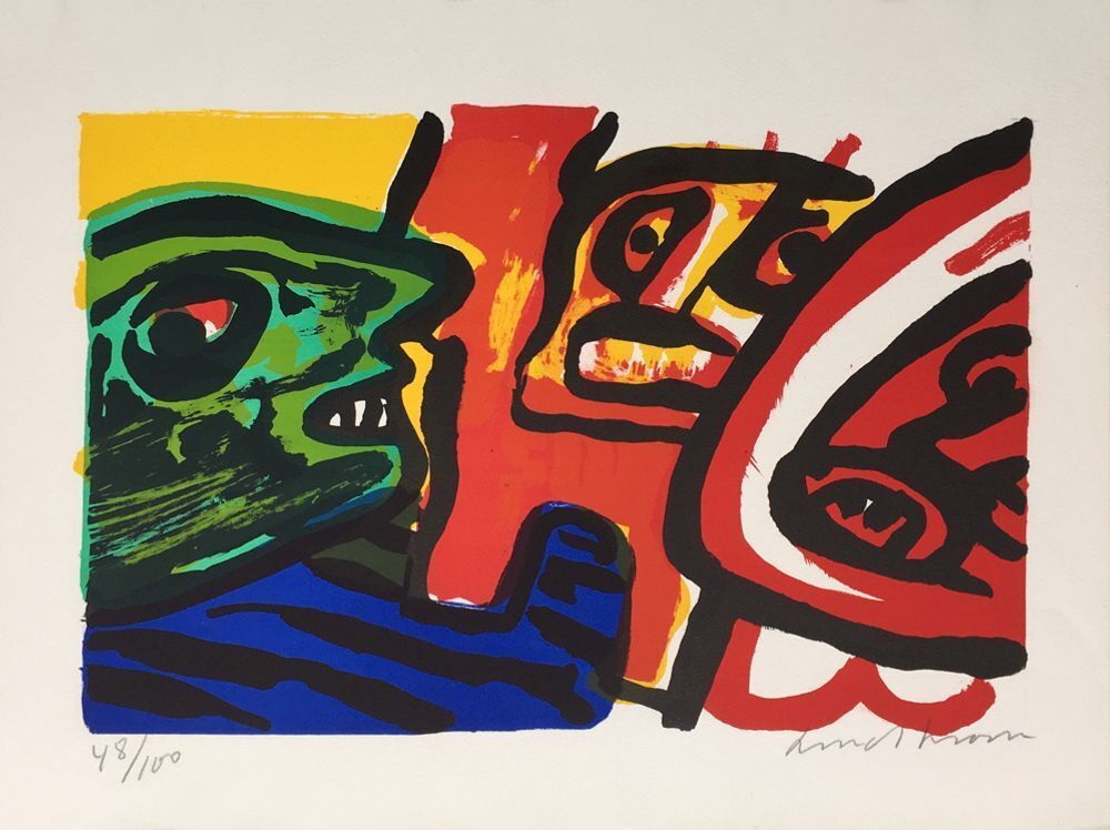Bengt Lindstrom Gesigneerde Lithografie Rencontre II 1978