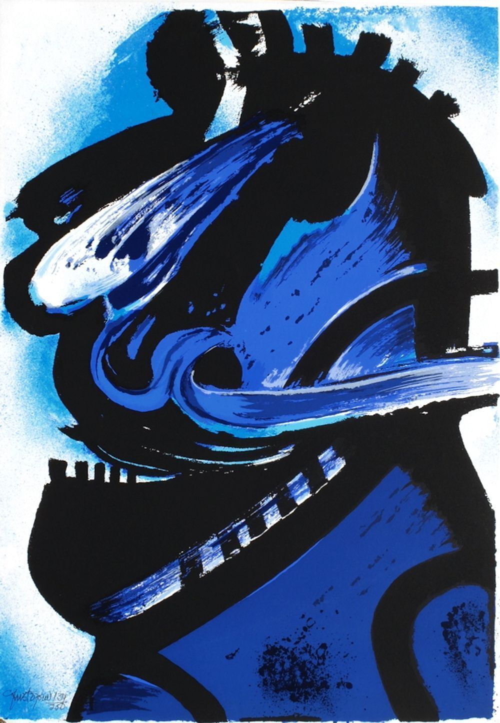 John Christoforou Gesigneerde Zeefdruk Portrait éclaté VI (Jo Barcelona) 1992