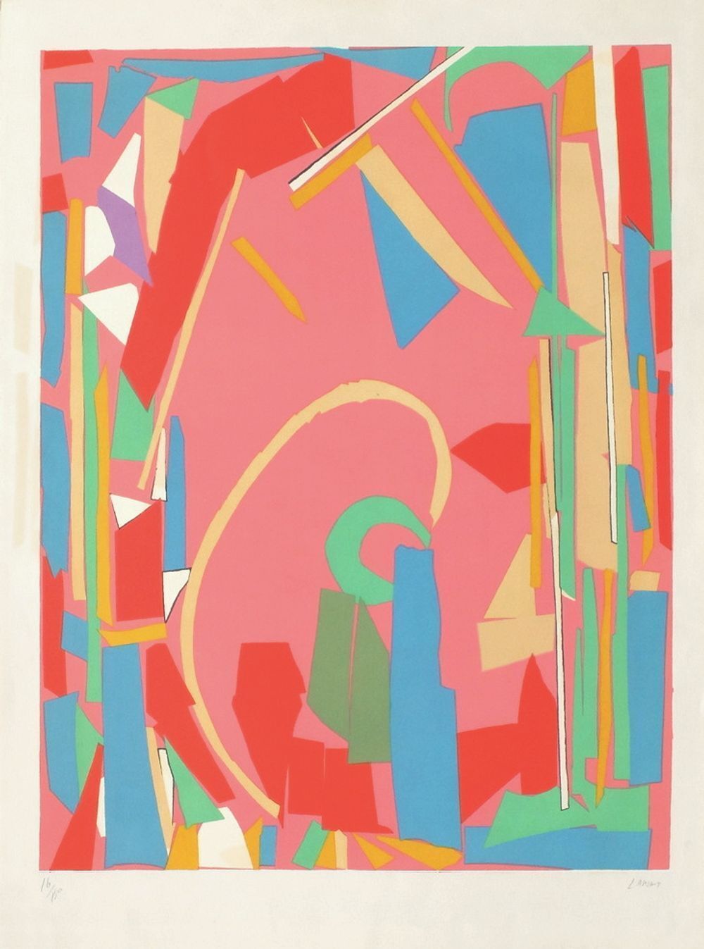André Lanskoy Gesigneerde Lithografie Composition Abstraite II 1965