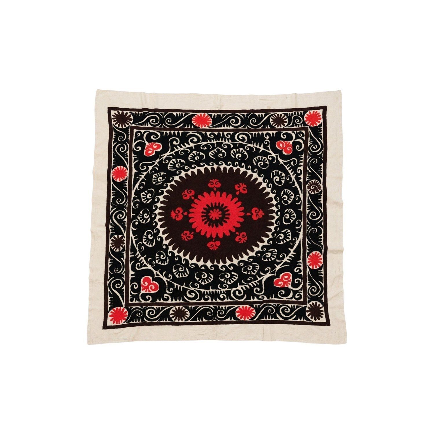 Decoratief Vintage Suzani Tafelkleed Uit Oezbekistan 158 x 162 cm