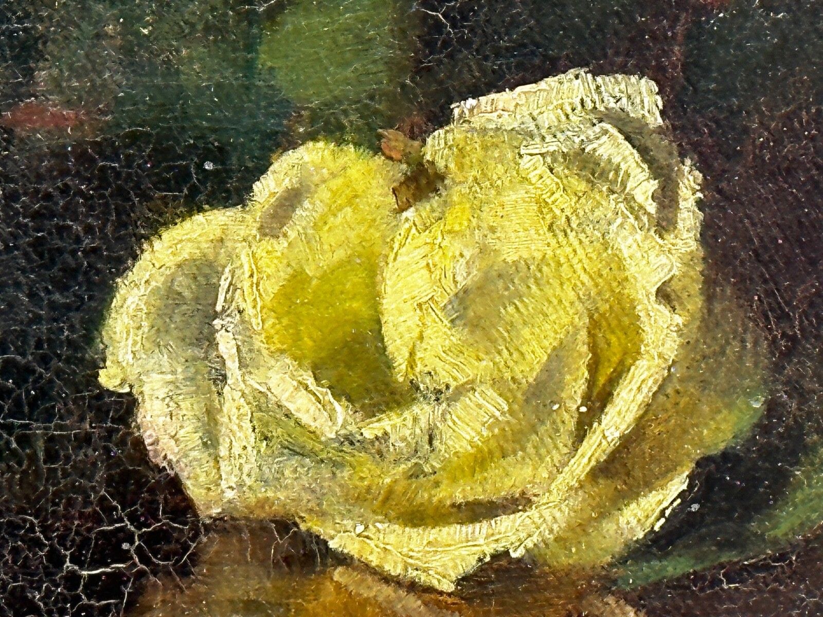photo furniture Brits schilderij begin 20e eeuw, olieverf, stilleven met bloemen, tuinrozen, gesigneerd Ernest Higgins Rigg