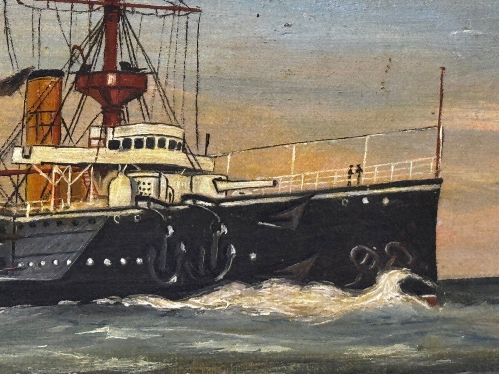 photo buy Marine Oil Painting Hms Powerful Royal Navy Cruiser Ship Follower Charles Dixon