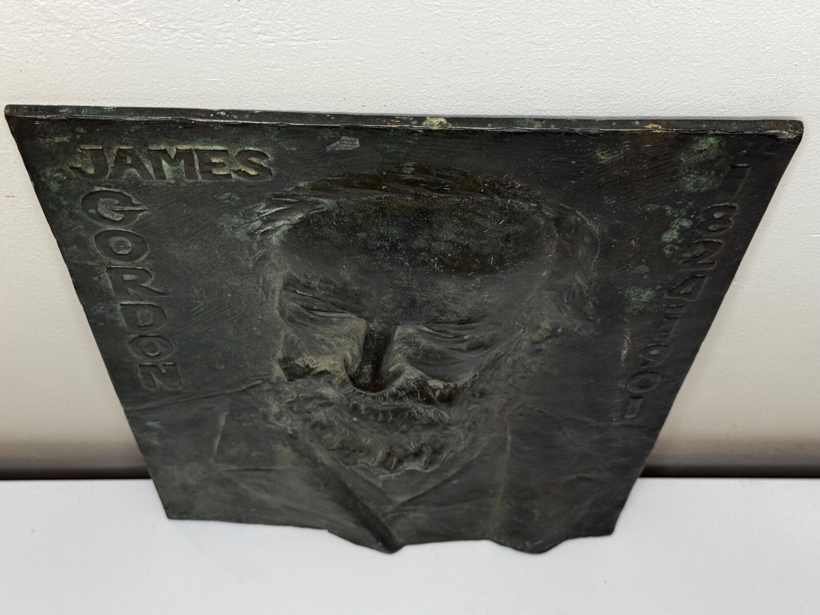 Brits bronzen portretreliëf James Gordon, begin 1900s, toegeschreven aan Alice Gates photo Kunst