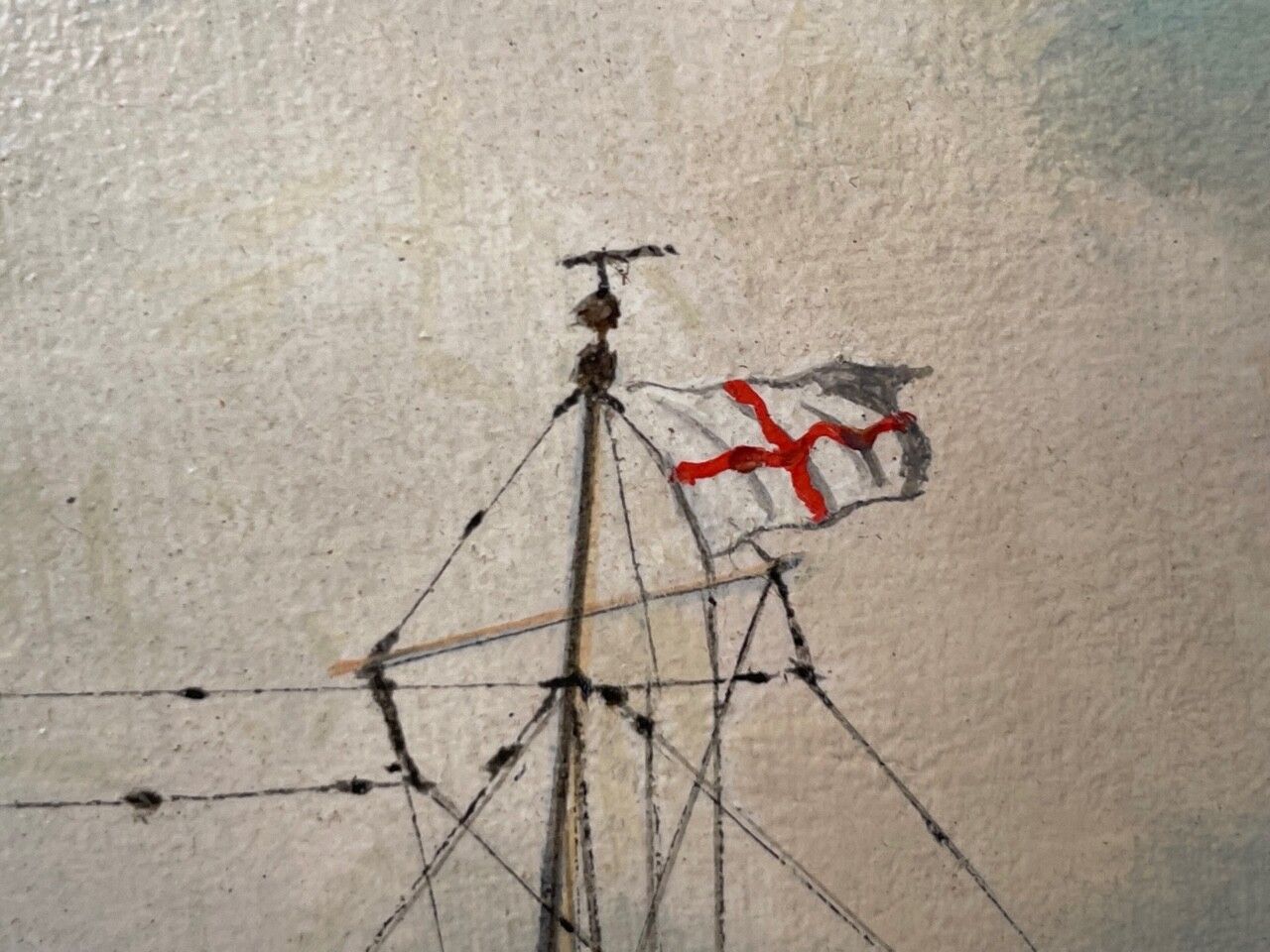 photo buy Midden 20e eeuw, Anglo Chinese School, maritiem olieverfchilderij, HMS Alacrity, schoener, stoomschip