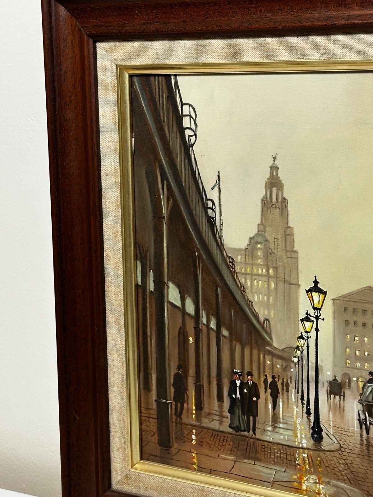 Olieverfschilderij - Liverpool Strand Street Dock Road 1911 Edwardiaans stadsgezicht, gesigneerd Steven Scholes photo Kunst