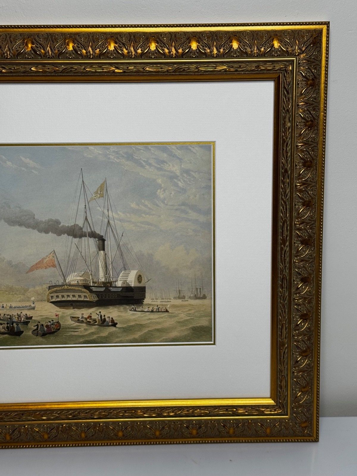 Victoriaans maritiem schilderij HMY Victoria & Albert First Royal Steam Yacht Off Osborne House in de stijl van Nicholas Matthew Condy photo Kunst